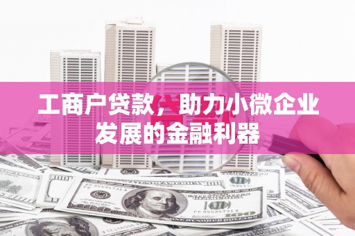 孝感工商户贷款，助力小微企业发展的金融利器