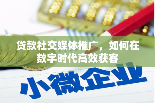灌阳贷款社交媒体推广，如何在数字时代高效获客