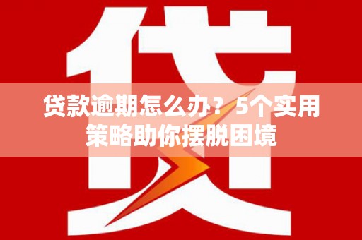 姚安贷款逾期怎么办？5个实用策略助你摆脱困境