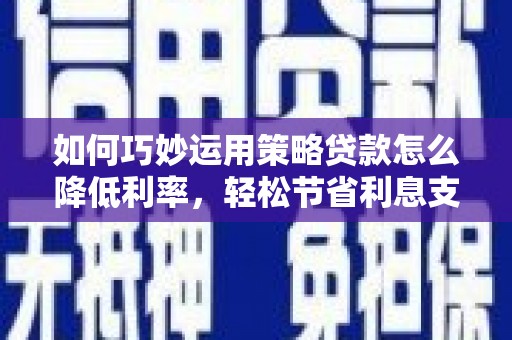 乐东如何巧妙运用策略贷款怎么降低利率，轻松节省利息支出