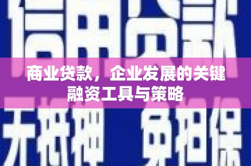 疏附商业贷款，企业发展的关键融资工具与策略