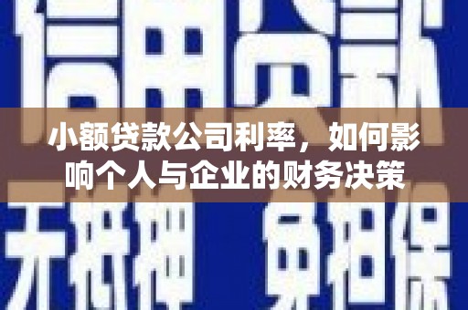 阿里小额贷款公司利率，如何影响个人与企业的财务决策