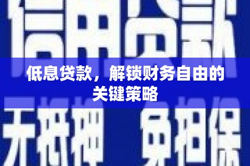 永善低息贷款，解锁财务自由的关键策略
